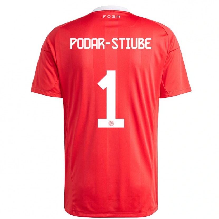 Danxen Kinderen David Podar-Stiube #1 Rood Wit Keepersshirt 2025/26 T-Shirt