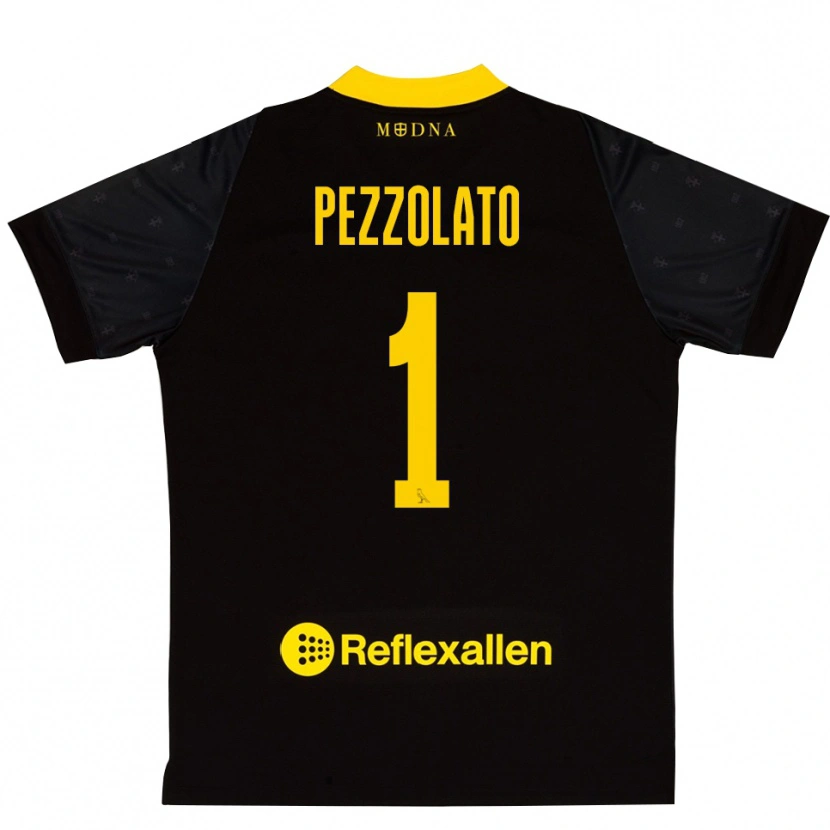 Danxen Kinderen Michele Pezzolato #1 Zwart Geel Keepersshirt 2025/26 T-Shirt
