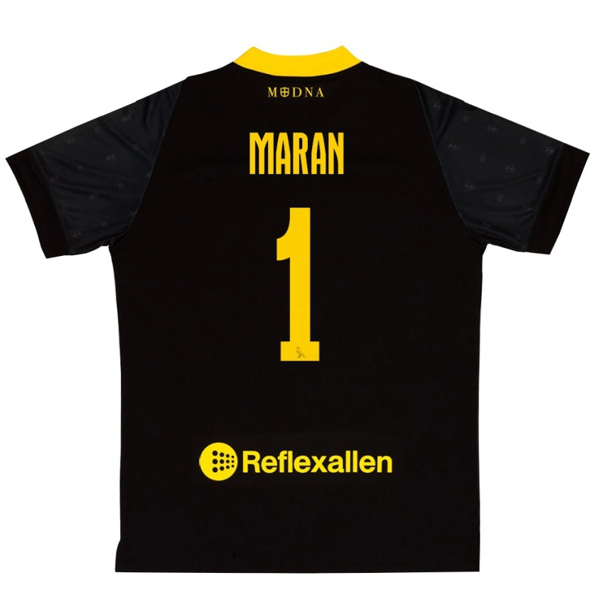Danxen Kinderen Andrea Maran #1 Zwart Geel Keepersshirt 2025/26 T-Shirt