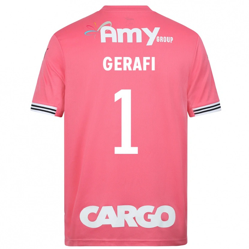 Danxen Kinderen Yoav Gerafi #1 Roze Wit Keepersshirt 2025/26 T-Shirt