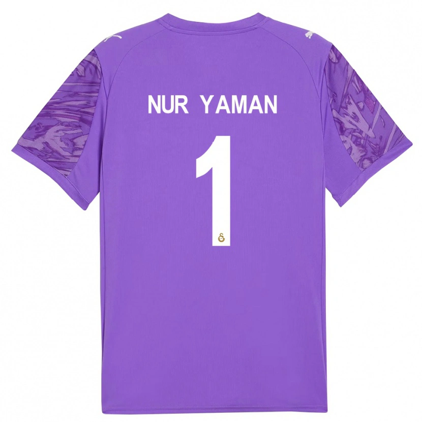 Danxen Kinderen Gamze Nur Yaman #1 Paars Wit Keepersshirt 2025/26 T-Shirt