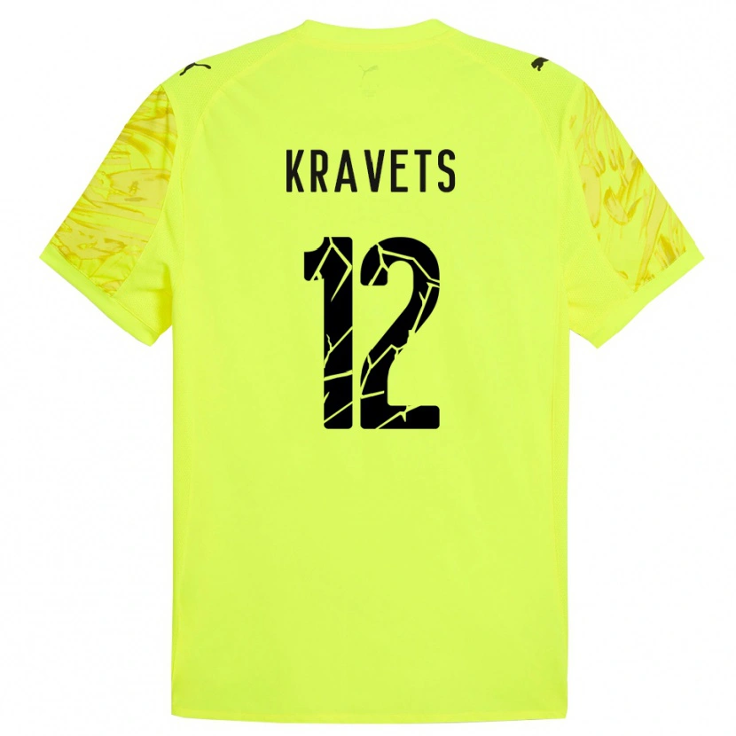 Danxen Kinderen Vladyslav Kravets #12 Groen Geel Keepersshirt 2025/26 T-Shirt