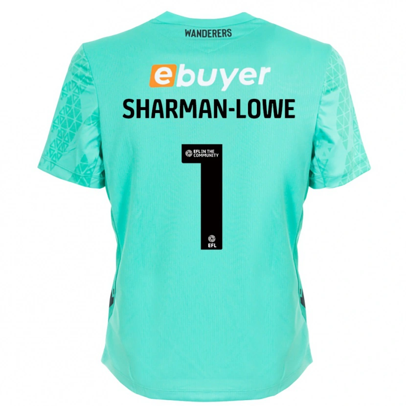 Danxen Heren Teddy Sharman-Lowe #1 Aqua Zwart Keepersshirt 2025/26 T-Shirt