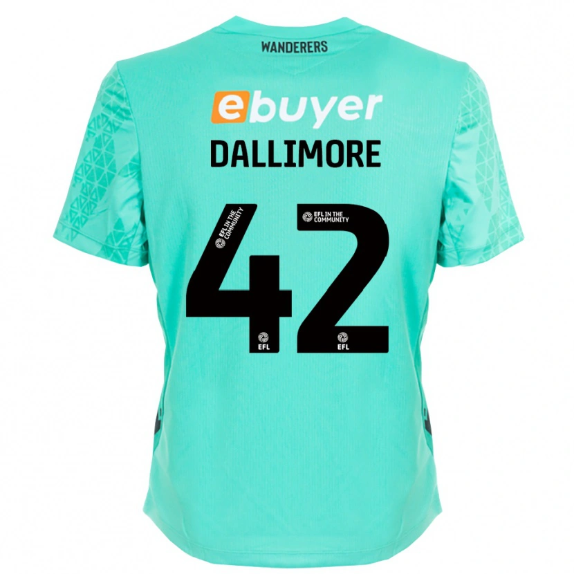 Danxen Heren Jack Dallimore #42 Aqua Zwart Keepersshirt 2025/26 T-Shirt