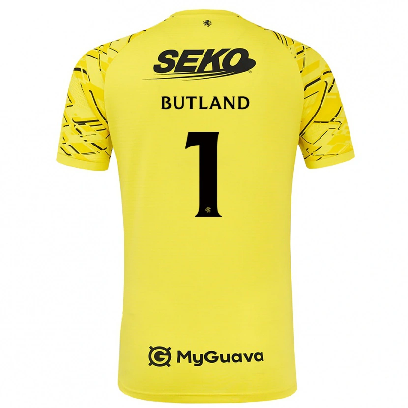 Danxen Heren Jack Butland #1 Geel Zwart Keepersshirt 2025/26 T-Shirt