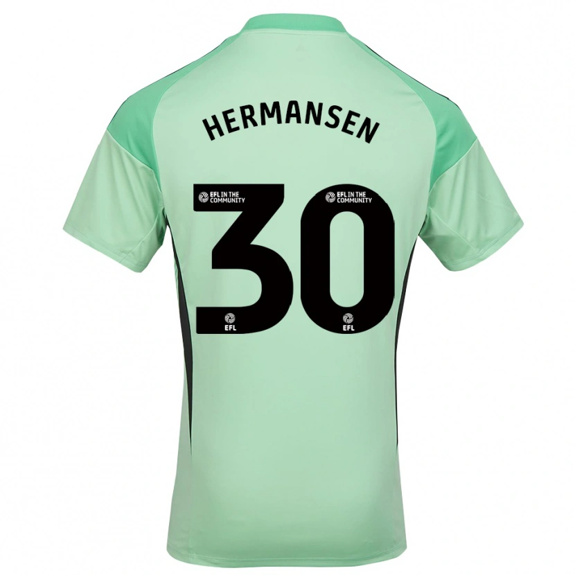 Danxen Heren Mads Hermansen #30 Lichtgroen Zwart Keepersshirt 2025/26 T-Shirt