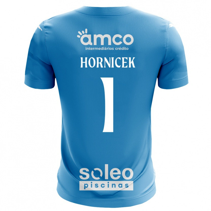 Danxen Heren Lukas Hornicek #1 Blauw Wit Keepersshirt 2025/26 T-Shirt