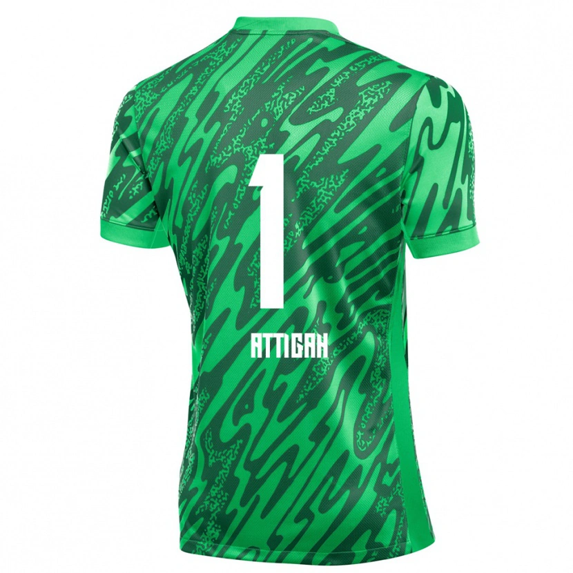 Danxen Heren Quenten Attigah #1 Groen Wit Keepersshirt 2025/26 T-Shirt