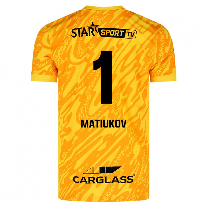 Danxen Heren Platon Matiukov #1 Oranje Geel Zwart Keepersshirt 2025/26 T-Shirt