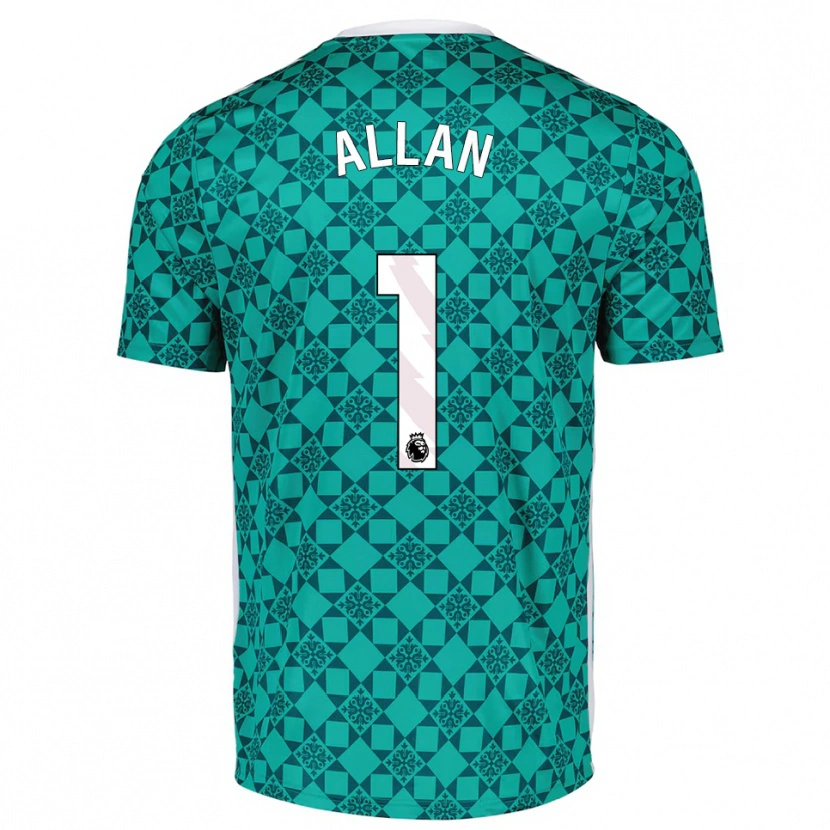 Danxen Heren Isaac Allan #1 Groen Wit Keepersshirt 2025/26 T-Shirt