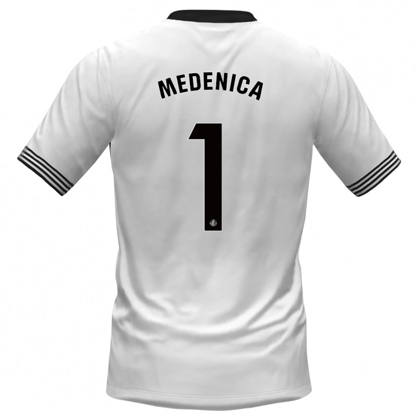 Danxen Heren Djordjije Medenica #1 Wit Zwart Keepersshirt 2025/26 T-Shirt