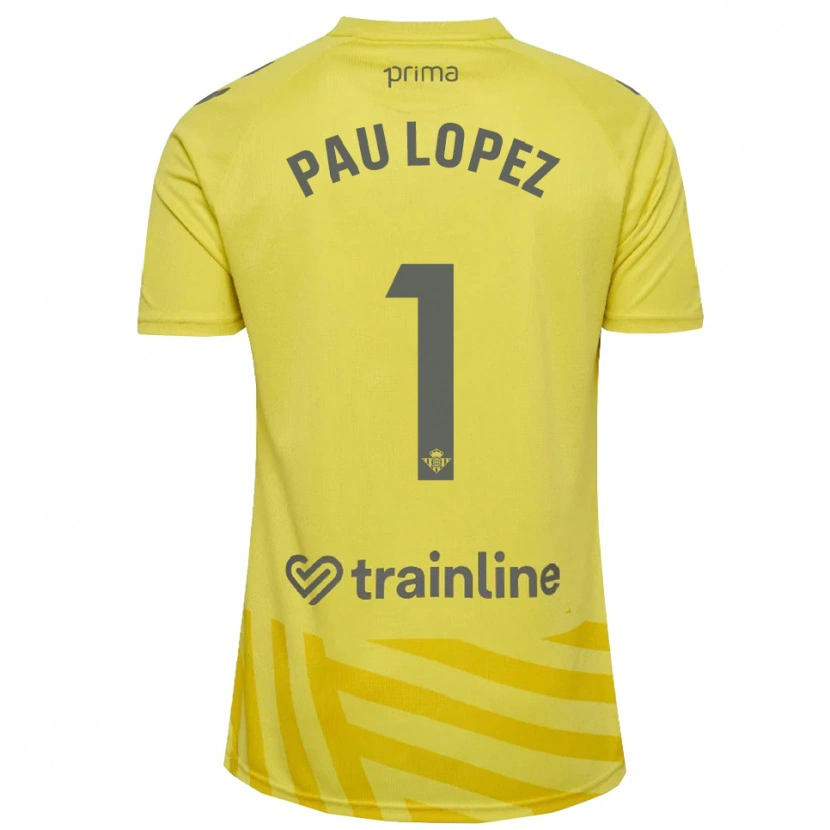 Danxen Heren Pau López #1 Geel Grijs Keepersshirt 2025/26 T-Shirt