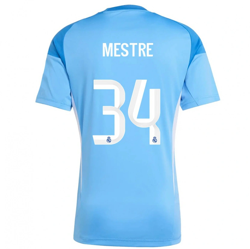 Danxen Heren Sergio Mestre #34 Hemelsblauw Wit Keepersshirt 2025/26 T-Shirt
