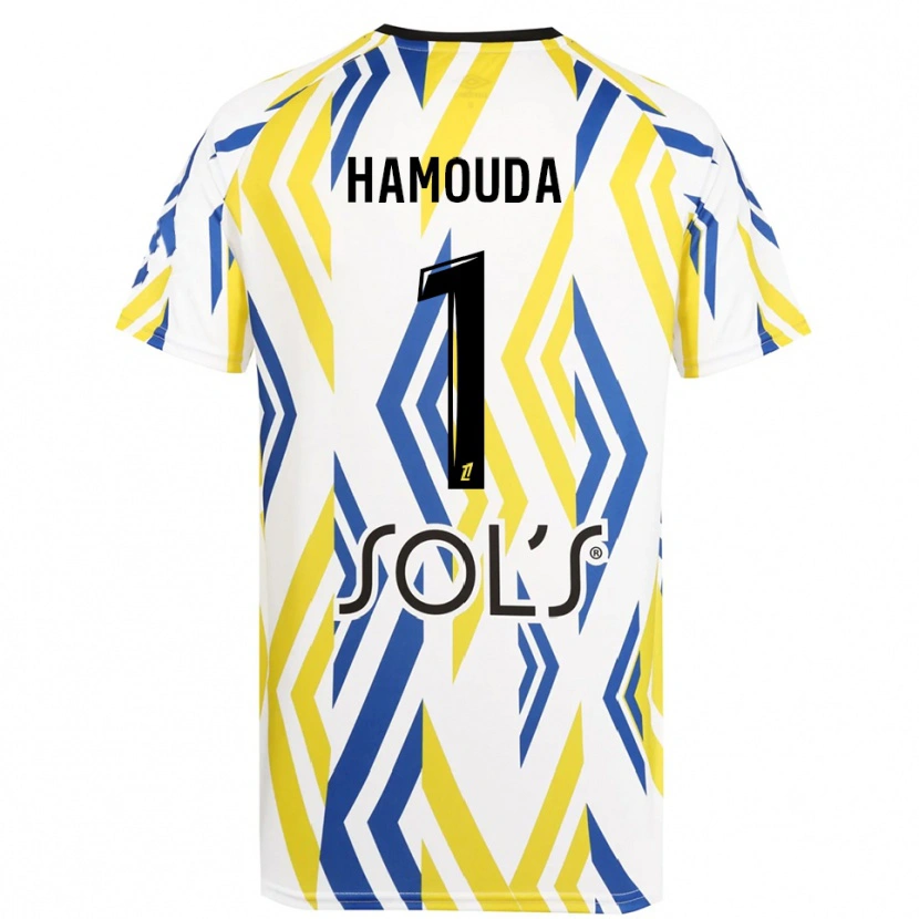 Danxen Heren Adel Hamouda #1 Wit Rood Blauw Keepersshirt 2025/26 T-Shirt