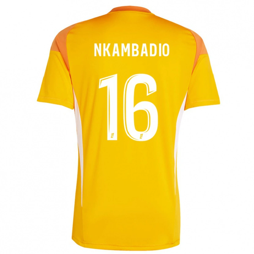 Danxen Heren Obed Nkambadio #16 Licht Oranje Wit Keepersshirt 2025/26 T-Shirt