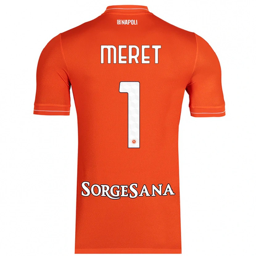 Danxen Heren Alex Meret #1 Oranje Rood Wit Keepersshirt 2025/26 T-Shirt