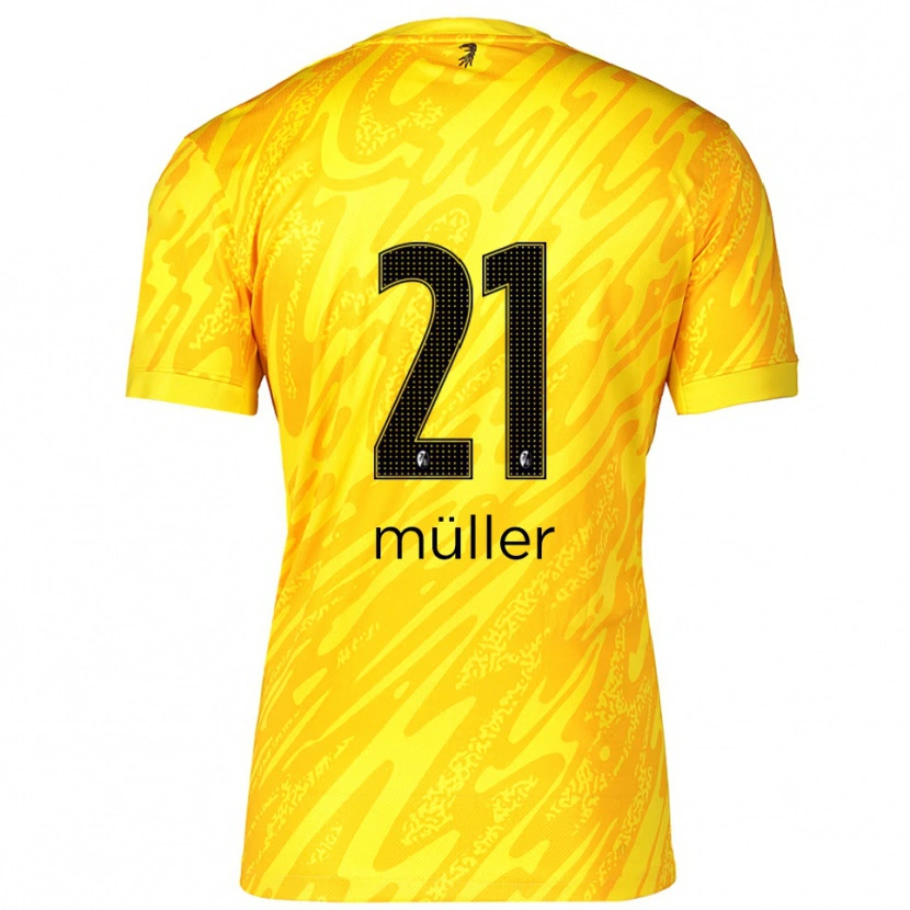 Danxen Heren Florian Müller #21 Geel Zwart Keepersshirt 2025/26 T-Shirt