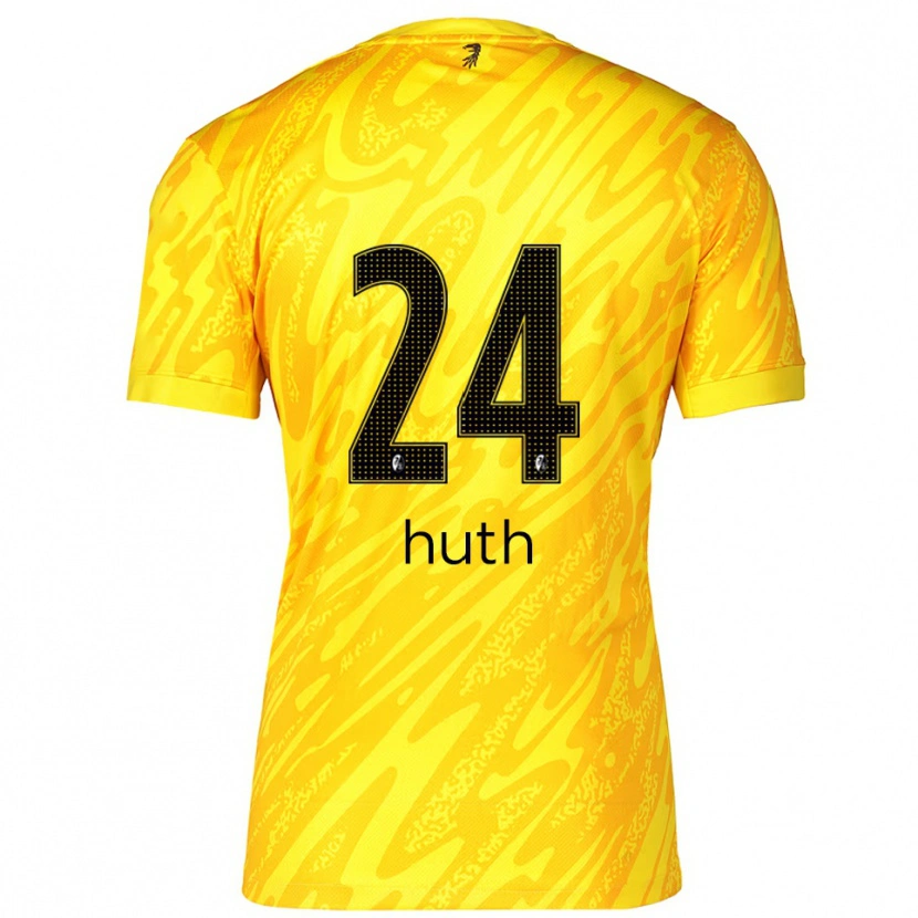 Danxen Heren Jannik Huth #24 Geel Zwart Keepersshirt 2025/26 T-Shirt