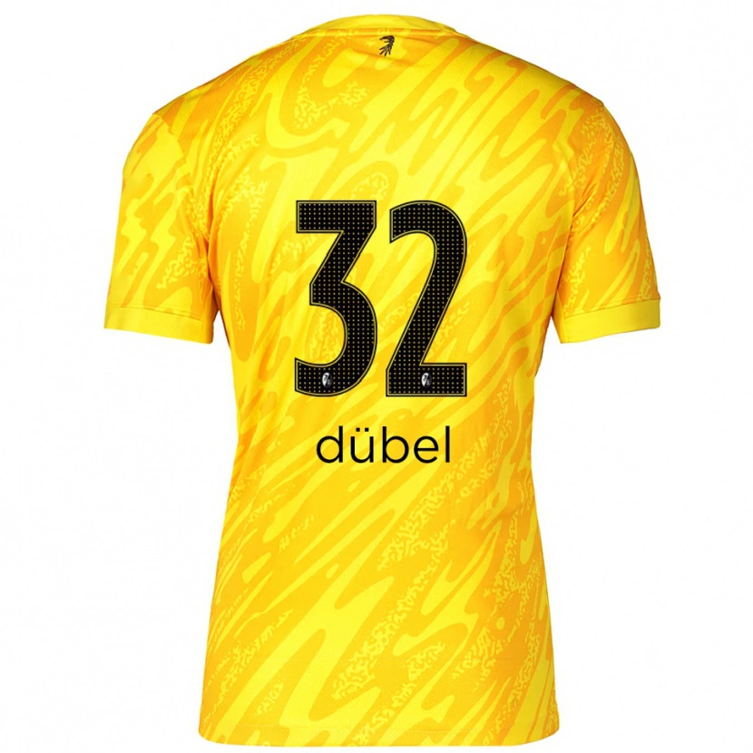 Danxen Heren Sarah-Lisa Dübel #32 Geel Zwart Keepersshirt 2025/26 T-Shirt