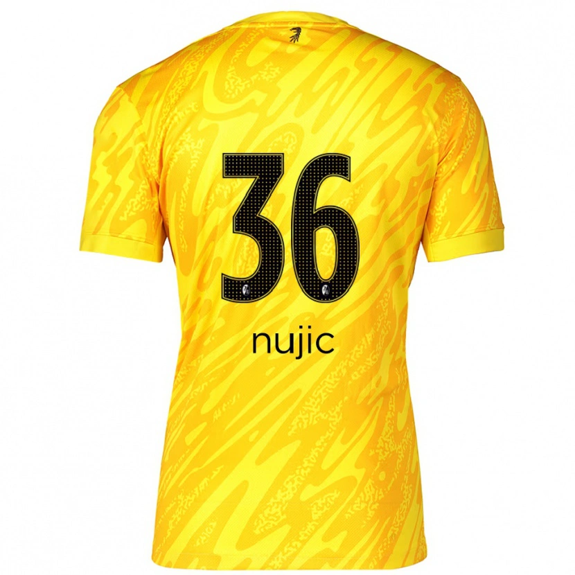 Danxen Heren Luka Nujic #36 Geel Zwart Keepersshirt 2025/26 T-Shirt