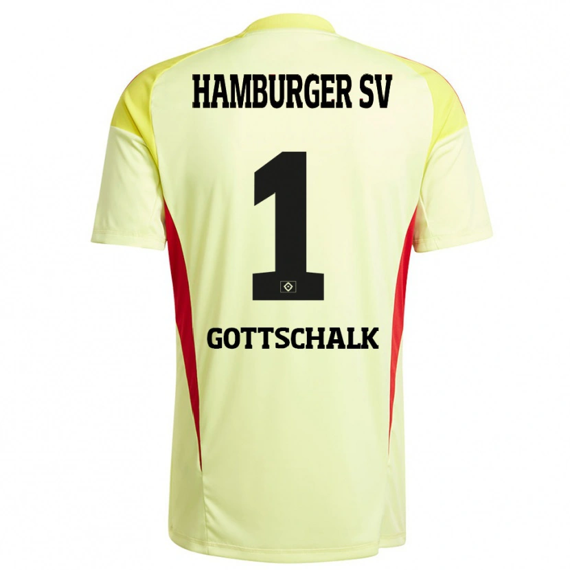Danxen Heren Juri Gottschalk #1 Geel Zwart Rood Keepersshirt 2025/26 T-Shirt