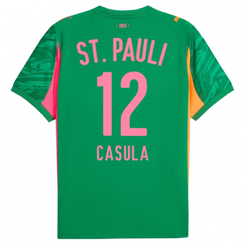 Danxen Heren David Casula #12 Groen Oranje Roze Keepersshirt 2025/26 T-Shirt