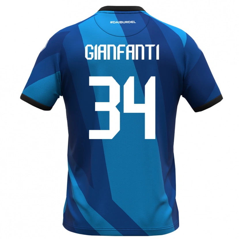 Danxen Heren Simone Gianfanti #34 Koningsblauw Oranje Keepersshirt 2025/26 T-Shirt