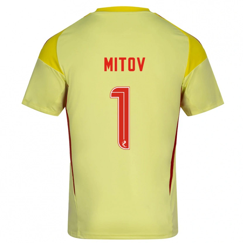 Danxen Heren Dimitar Mitov #1 Geel Rood Keepersshirt 2025/26 T-Shirt