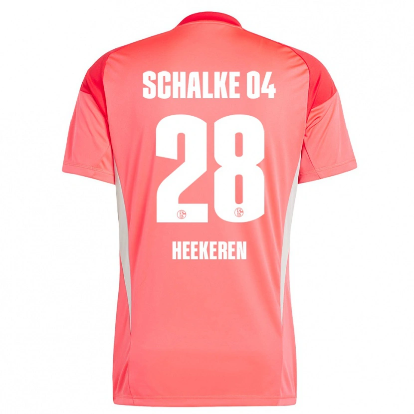 Danxen Heren Justin Heekeren #28 Koraal Rood Keepersshirt 2025/26 T-Shirt