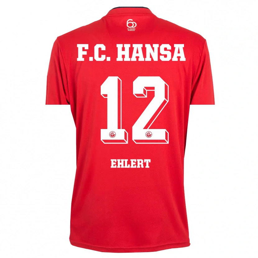 Danxen Heren Jonas Ehlert #12 Rood Wit Keepersshirt 2025/26 T-Shirt