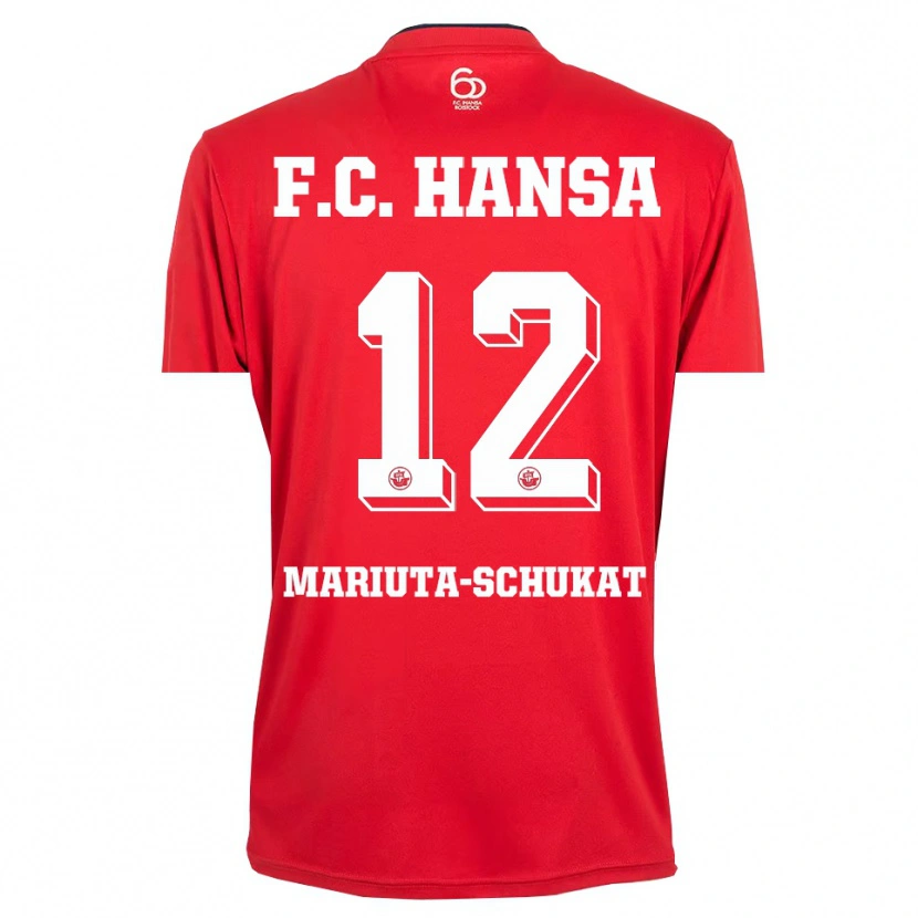 Danxen Heren Lara Mariuta-Schukat #12 Rood Wit Keepersshirt 2025/26 T-Shirt