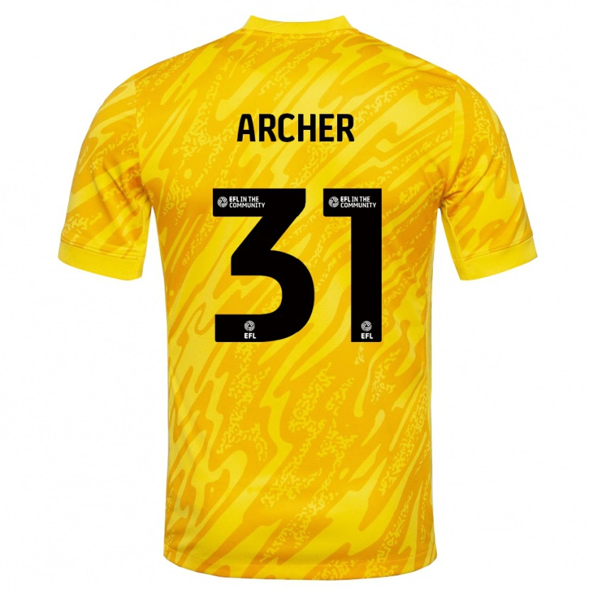 Danxen Heren Jordan Archer #31 Geel Zwart Keepersshirt 2025/26 T-Shirt