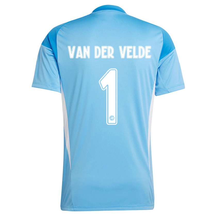 Danxen Heren Valentijn van der Velde #1 Lichtblauw Wit Keepersshirt 2025/26 T-Shirt