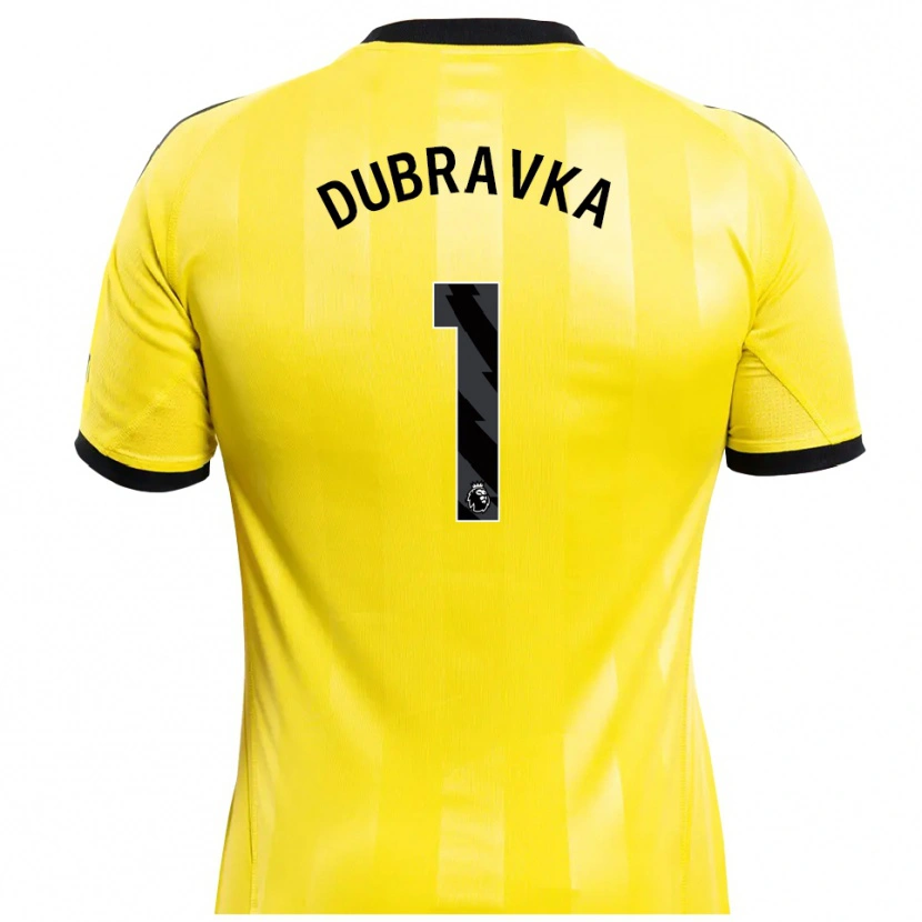 Danxen Heren Martin Dúbravka #1 Geel Zwart Keepersshirt 2025/26 T-Shirt