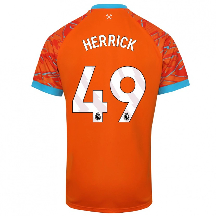 Danxen Heren Finlay Herrick #49 Oranje Wit Keepersshirt 2025/26 T-Shirt