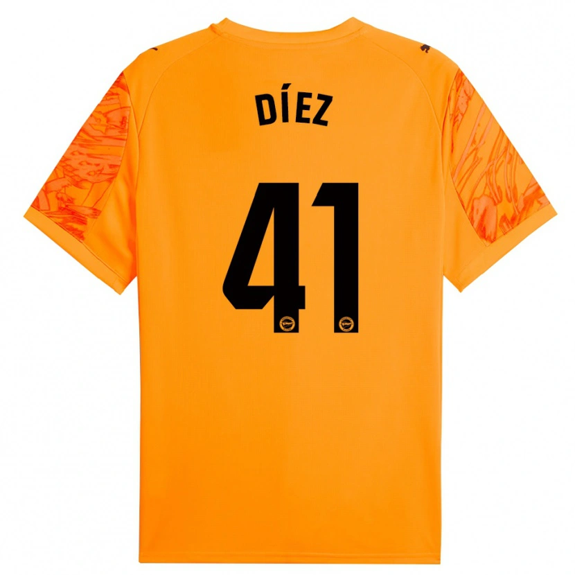 Danxen Heren Victor Díez #41 Oranje Zwart Keepersshirt 2025/26 T-Shirt