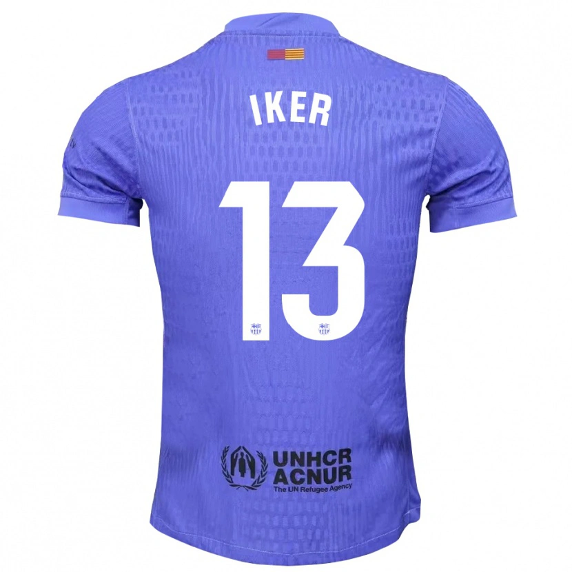 Danxen Heren Iker Rodríguez #13 Blauw Zwart Keepersshirt 2025/26 T-Shirt