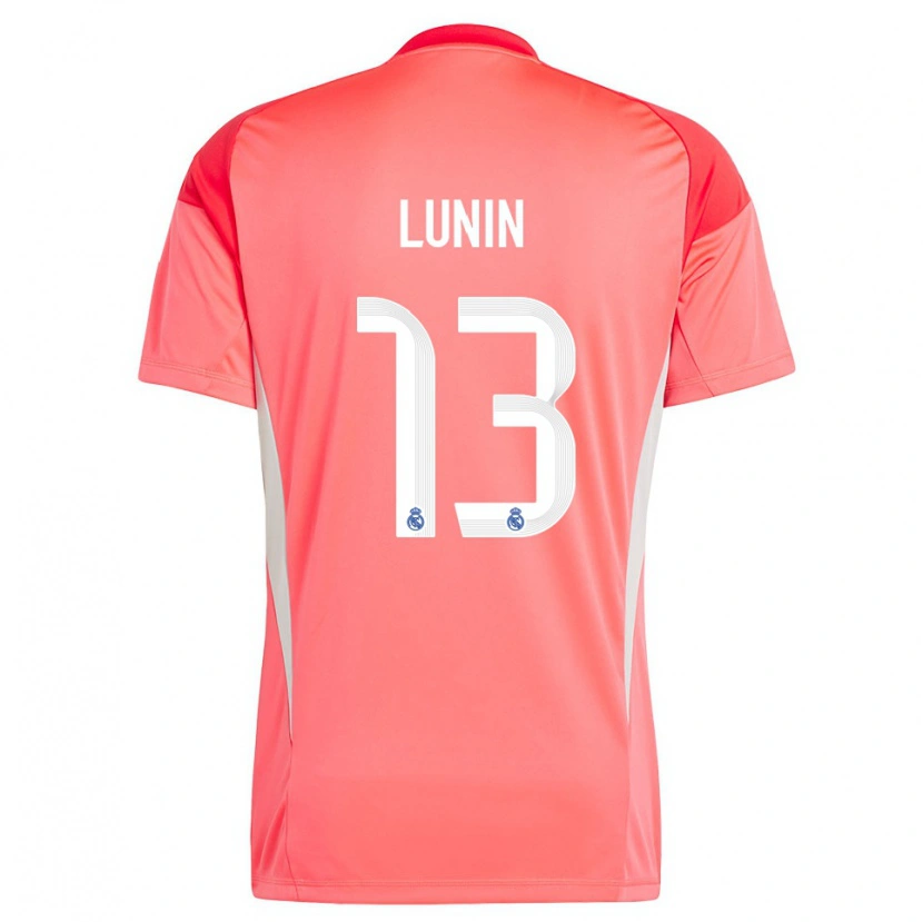 Danxen Heren Andriy Lunin #13 Oranjerood Wit Keepersshirt 2025/26 T-Shirt