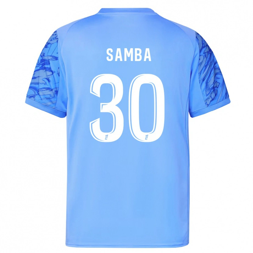 Danxen Heren Brice Samba #30 Blauw Wit Keepersshirt 2025/26 T-Shirt