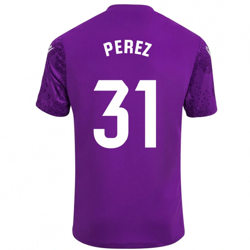 Danxen Heren Ángel Pérez #31 Donker Paars Wit Keepersshirt 2025/26 T-Shirt