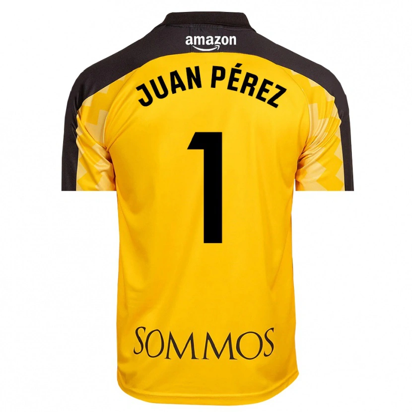 Danxen Heren Juan Pérez #1 Geel Zwart Keepersshirt 2025/26 T-Shirt