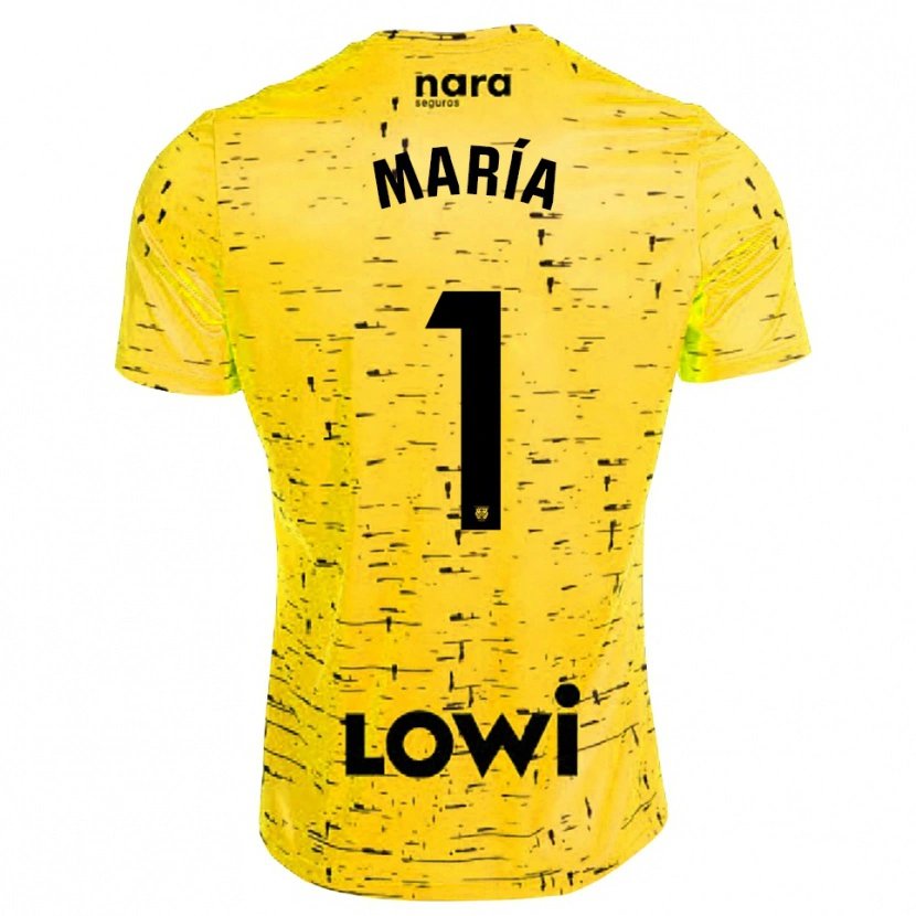 Danxen Heren María Hernández #1 Geel Zwart Keepersshirt 2025/26 T-Shirt