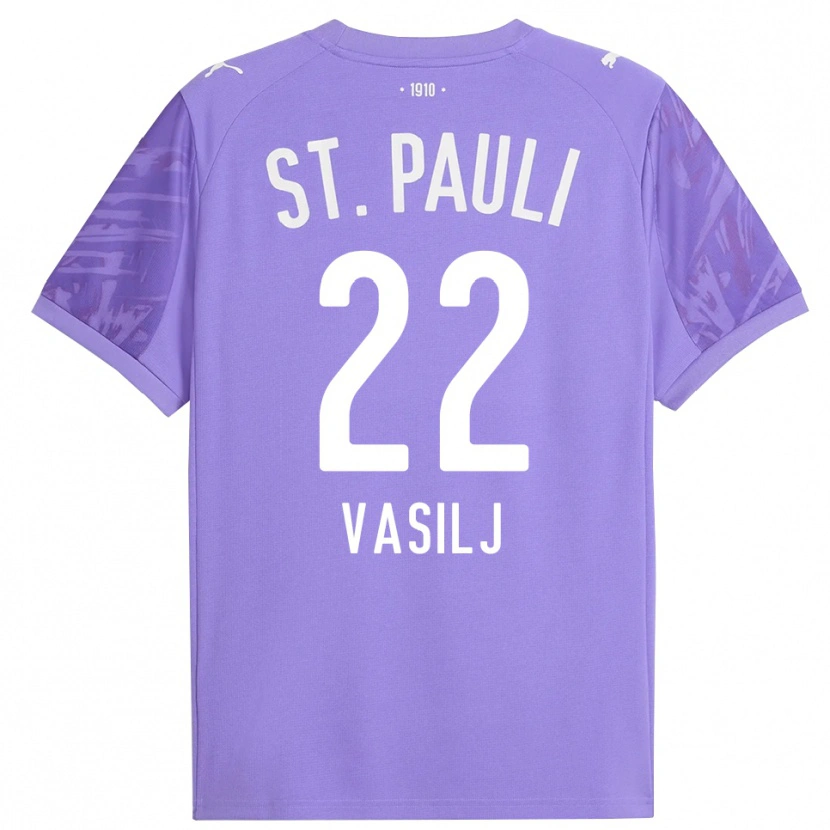 Danxen Heren Nikola Vasilj #22 Medium Paars Zwart Keepersshirt 2025/26 T-Shirt
