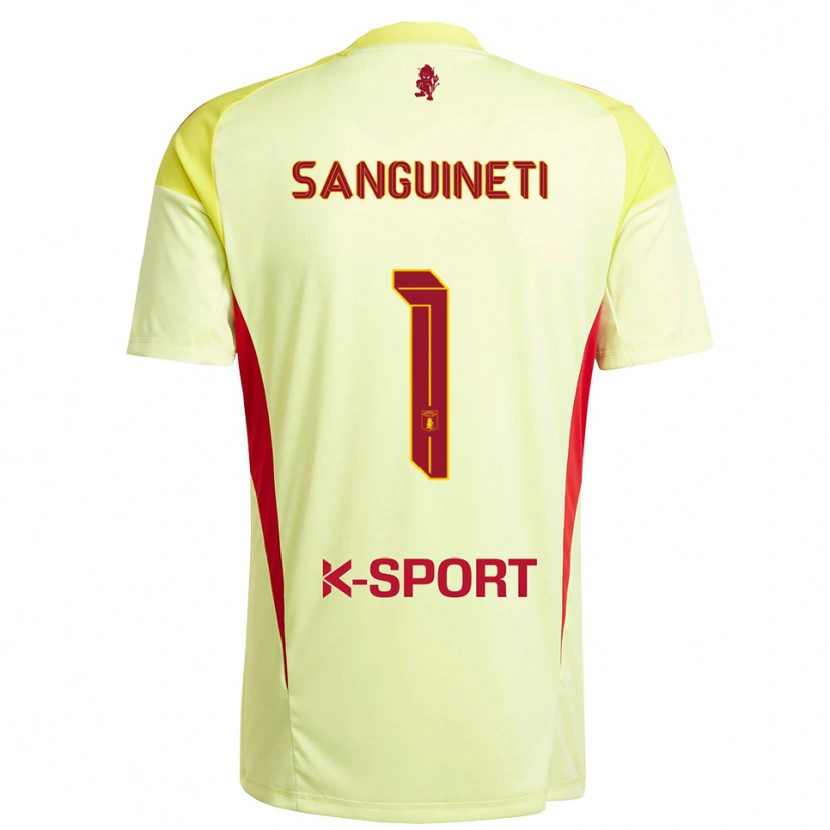 Danxen Heren Michele Sanguineti #1 Licht Geel Rood Keepersshirt 2025/26 T-Shirt