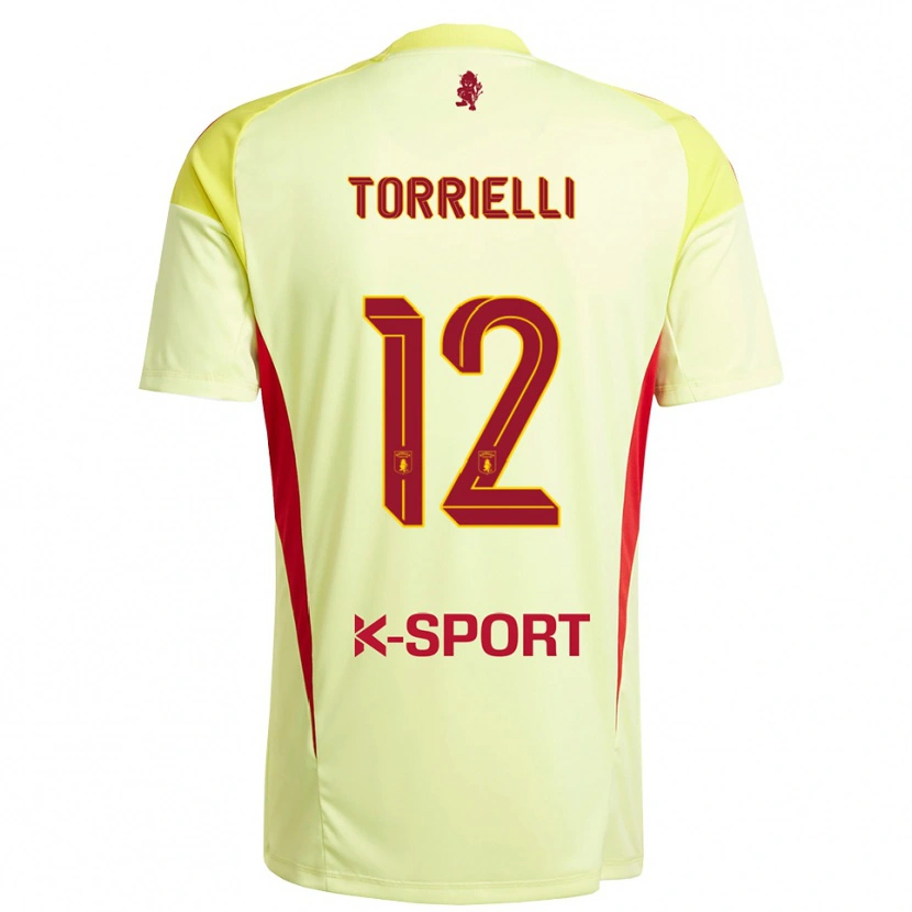 Danxen Heren Edoardo Torrielli #12 Licht Geel Rood Keepersshirt 2025/26 T-Shirt