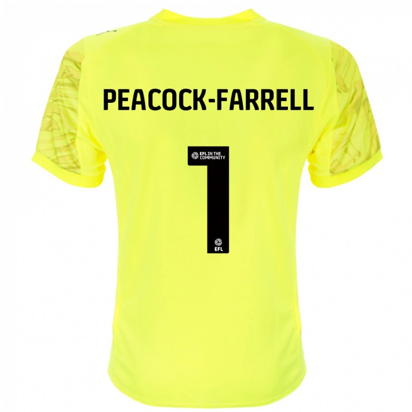 Danxen Heren Bailey Peacock-Farrell #1 Geel Zwart Keepersshirt 2025/26 T-Shirt
