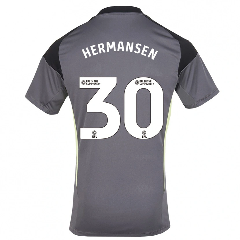 Danxen Heren Mads Hermansen #30 Grijs Wit Keepersshirt 2025/26 T-Shirt
