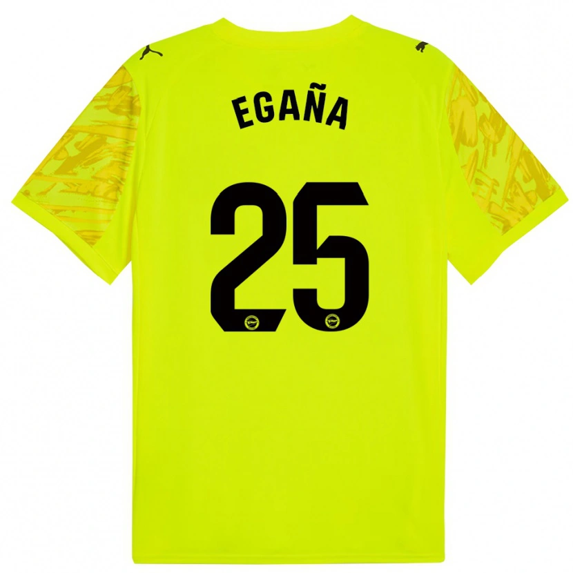 Danxen Heren Eider Egaña #25 Geel Zwart Keepersshirt 2025/26 T-Shirt