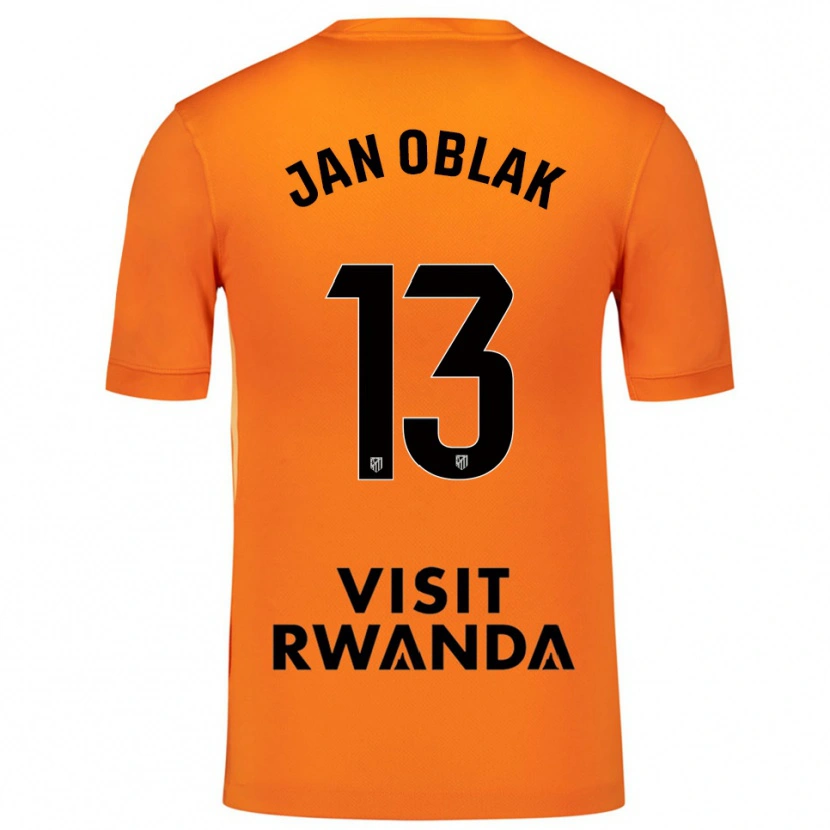 Danxen Heren Jan Oblak #13 Oranje Zwart Keepersshirt 2025/26 T-Shirt