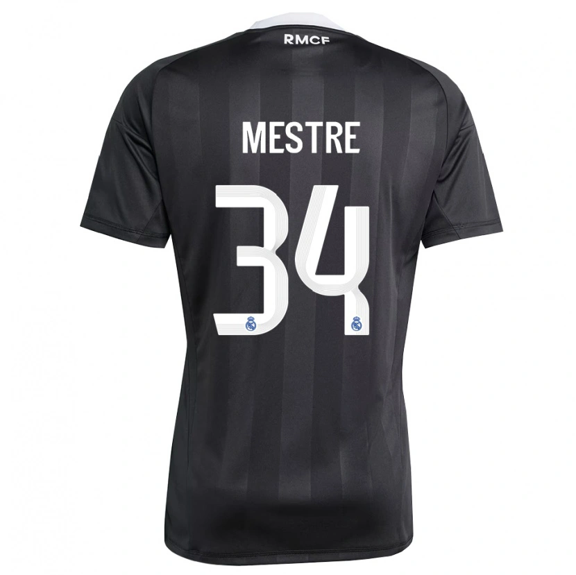 Danxen Heren Sergio Mestre #34 Zwart Wit Keepersshirt 2025/26 T-Shirt